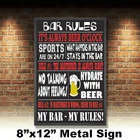 Барные правила, ретро металлический знактабличка стена Винтажбар подарок 8x12