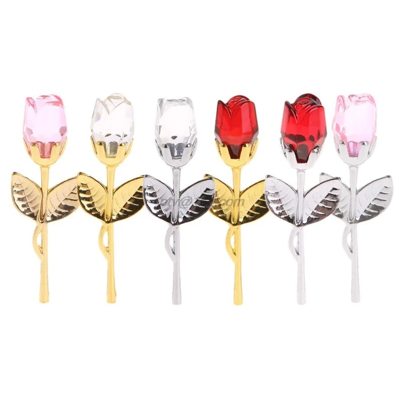 Мини хрустальные розы домашний декор день рождения свадьба ремесло подарок на