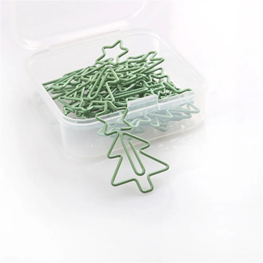 

20pcs New Cute Tree Shape Bookmark Paper Clip Metal Green Paper Clip School Office Supply Study Binder Clips Gift Stationery