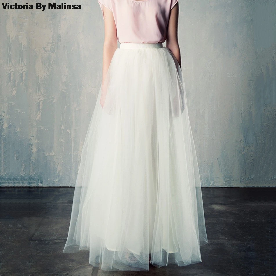 Изящные длинные тюлевые юбки на заказ румяна белая секретная мягкая фатиновая