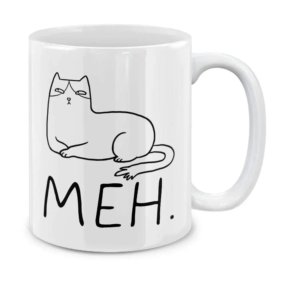 Смешные Кружки Humor Satire керамическая кофейная Подарочная кружка Cat Meh чайная чашка