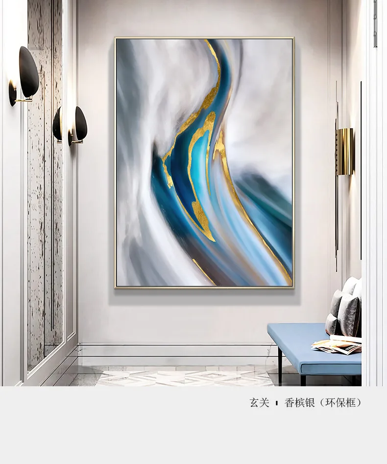 

Free Shipping High Quality Gold Blue Oil Paints Abstract Pop Art Oil Painting On Canvas Handmade Animal Indian Horse Paintings