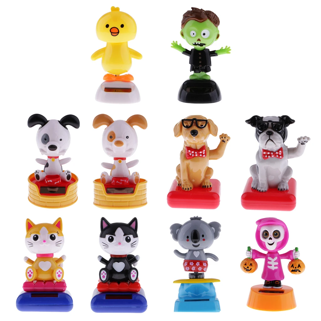 10 типов игрушек на солнечной батарее фигурка с качающейся головой танцевальная