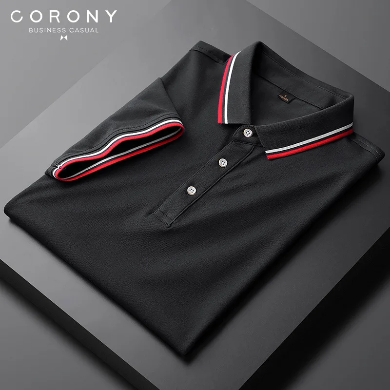 

2021 summer men's Polo T-shirt short sleeve slim Lapel comfortable breathable cool sports leisure