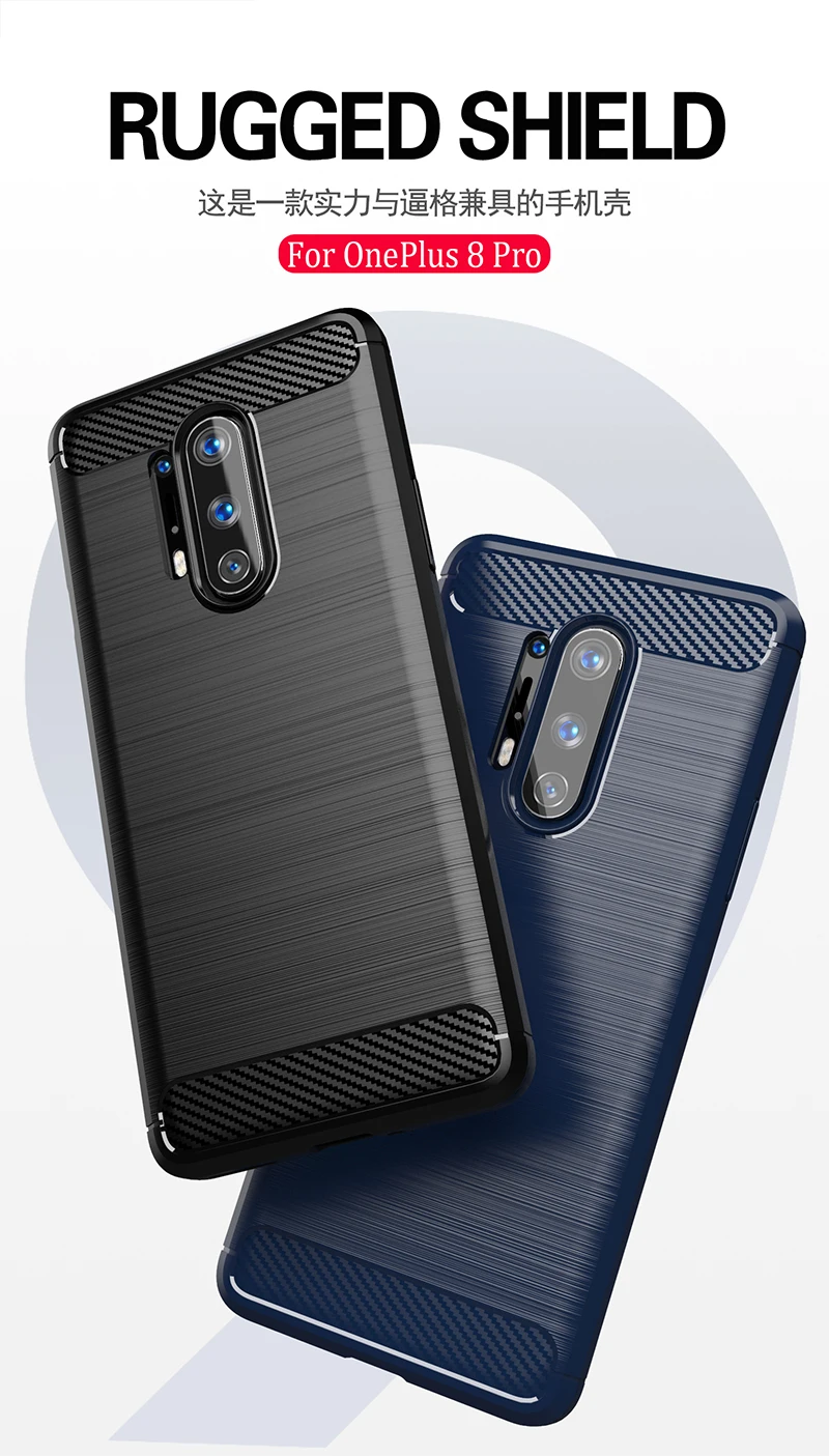 For Cover Oneplus 8T Case For Oneplus 8T 7 7T 8 Pro 6 6T Bumper Carbon Fiber Shell Anti-knock Phone Case For Oneplus Nord Cover