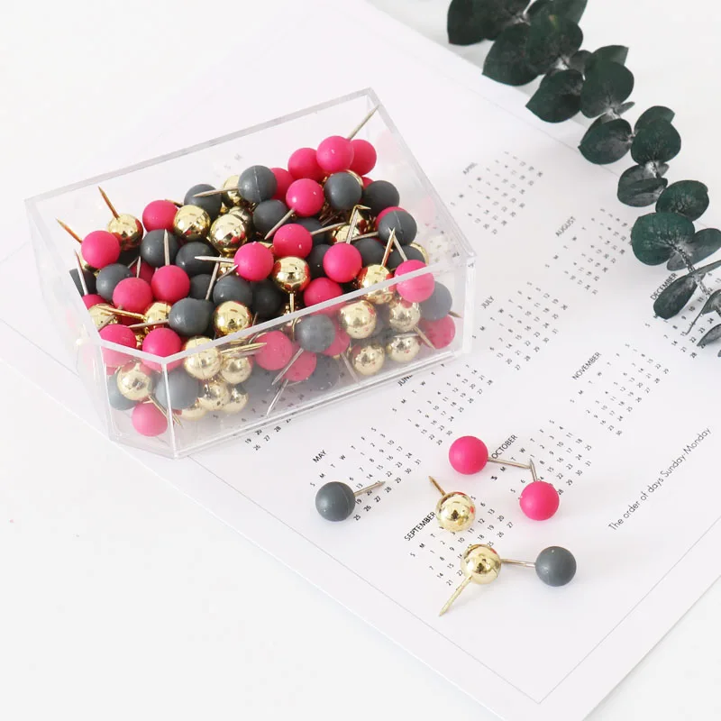 TUTU 120pcs Push Pins Office Decorative Gift Stationery Colored Thumb Tack Message Cork Board Pushpin Thumbtack H0460 | Канцтовары для