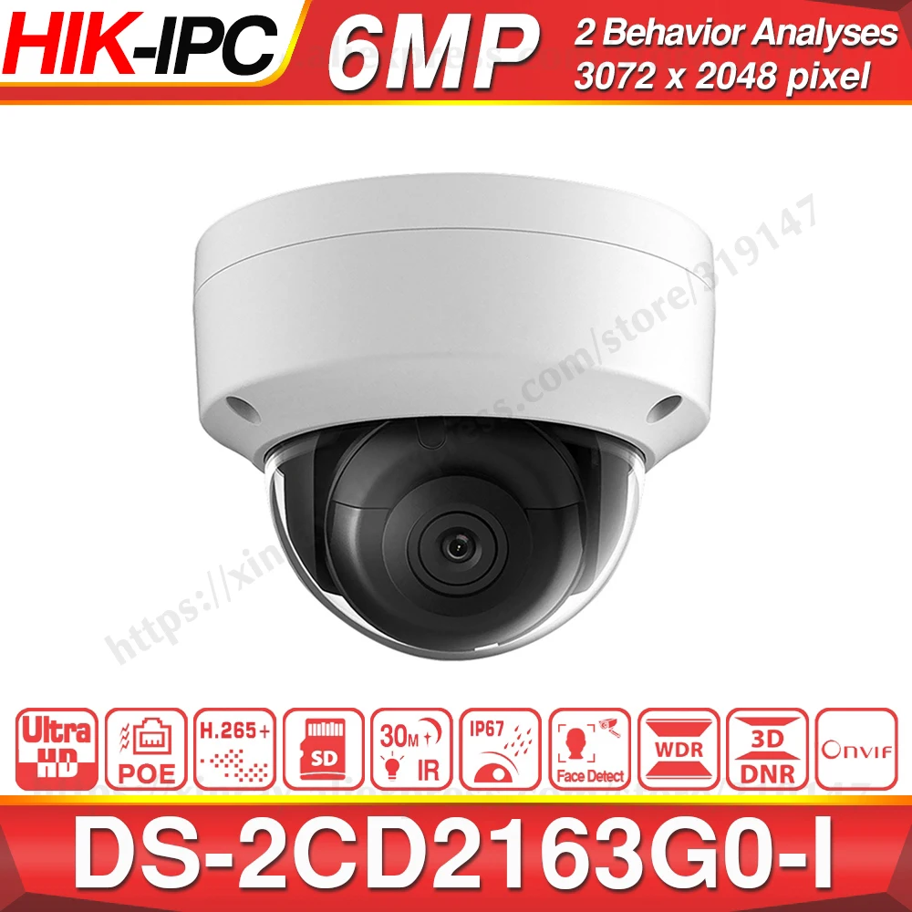 Hikvision оригинальный 6mp IP Камера DS 2CD2163G0 I мини купольные поворотные сетевые