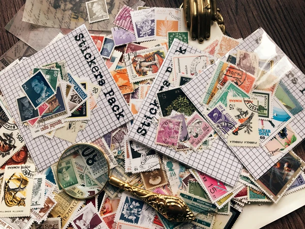 

20Pcs/Bag Vintage Traveler's Factory Used Marked Post Stamp DIY Craft Scrapbooking Album Junk Journal Planner Decorative Stamps