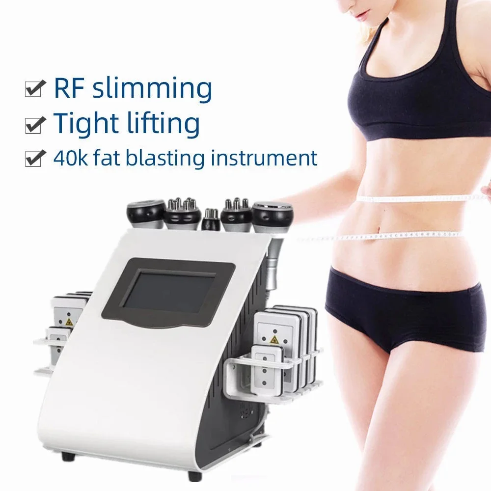 Kopen Professionele 40K Vacuüm Rf Ultracavitacion Unoistetion Cavitacion 6 En 1 Systeem Ultrason Lipocavitation Vet Vermagering Machine