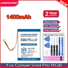 Аккумулятор LOSONCOER 1400 мАч для гарнитуры Corsair Void PRO RGB