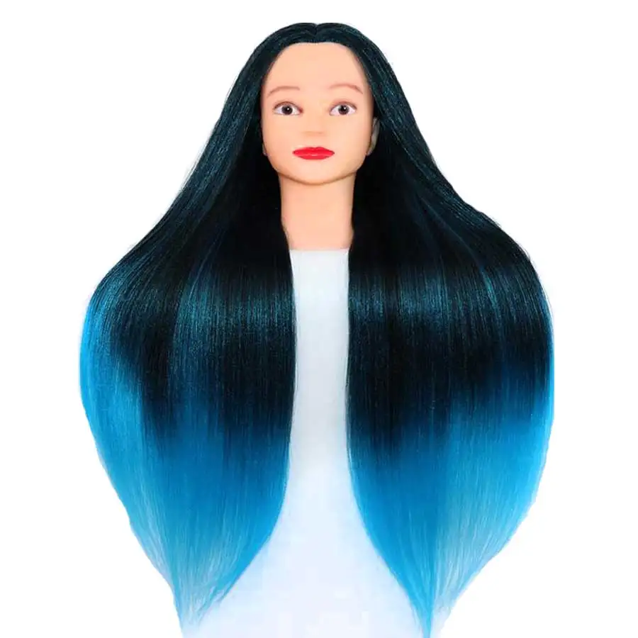 70 см Экстра полный yaki прямые радужные волосы манекен учебная голова