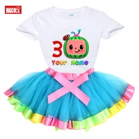 girl clothes set rainbow dress tutu dress suit children clothing summer skirt kids clothing light toddler birthday outfits party