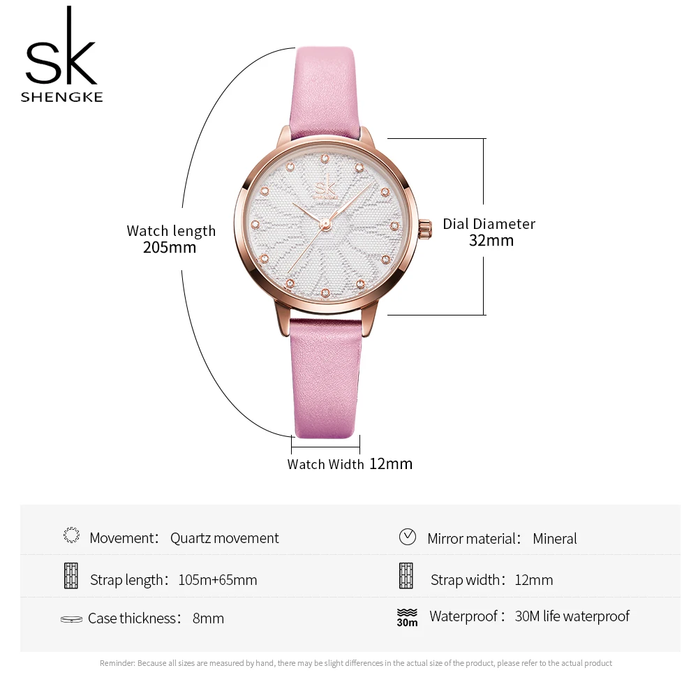 Часы наручные Shengke женские кварцевые брендовые модные белые деловые подарок на