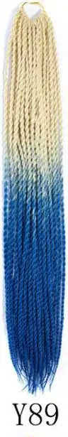 Qphair Ombre Сенегальские вьющиеся волосы крючком косы 24 дюйма 30 корней/упаковка синтетические плетеные волосы для женщин черные кроличьи волосы - Цвет: y89