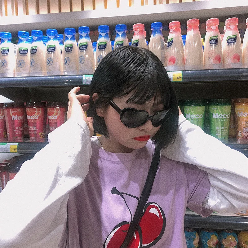 Персиковое сердце солнцезащитные очки любовь европейский и американский тренд