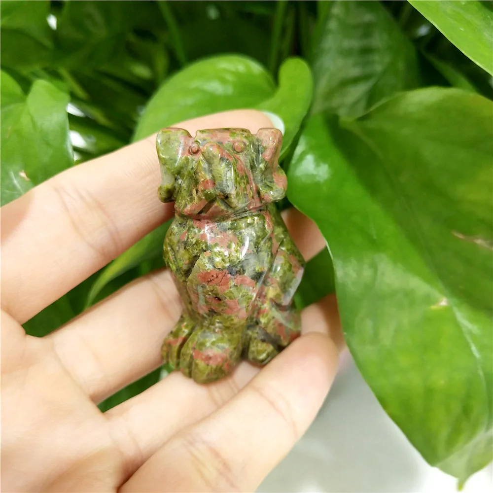 2 inch Natural Gemstone Hand Carved Quartz Crystal Dogs Decoration Gift Animal Figurines ZX | Дом и сад