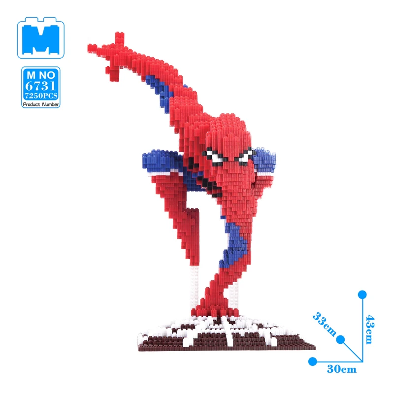 

7250pcs Large Spiderman Block Middle Bricks Building Block Super Hero Connection Blocks Diy Bricks Models Kids Gifts 6731