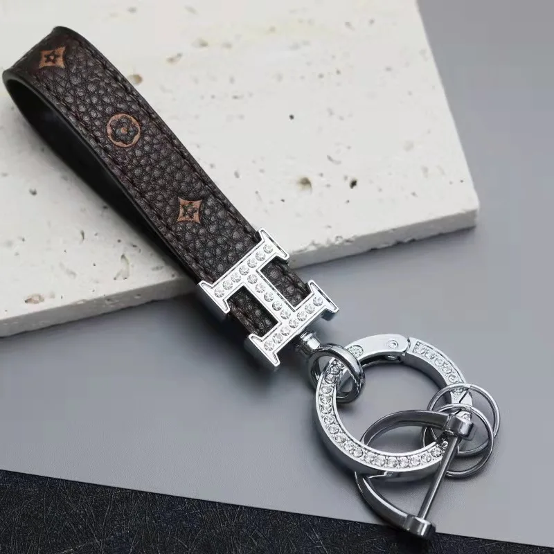 

1 шт. многофункциональный брелок для ключей из кожи с кристаллами для женщин и мужчин, универсальная бижутерия