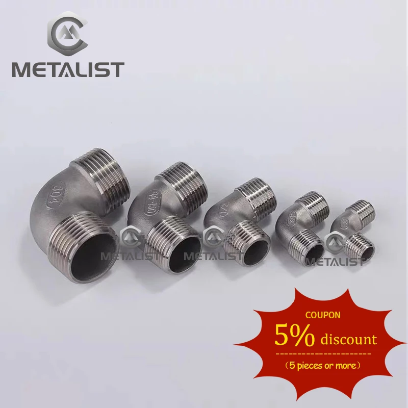 METALIST BSPT 1/2&quotDN15 Male &amp1/2&quotDN15 Thread SS304 Elbow 90 Degree Pipe Fitting For Gas Water Oil | Обустройство дома