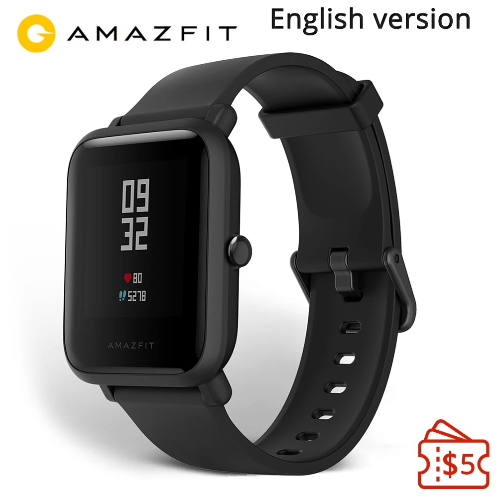 Английская версия Huami Смарт-часы Amazfit Bip Lite 45 дней Срок службы батареи 3ATM сердечный ритм Amazfit Bip Lite Часы Android iOS