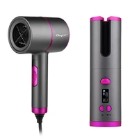 unbound automatic rotating ceramic hair curler cordless curling iron roller led display temperature adjustable anion hair dryer
