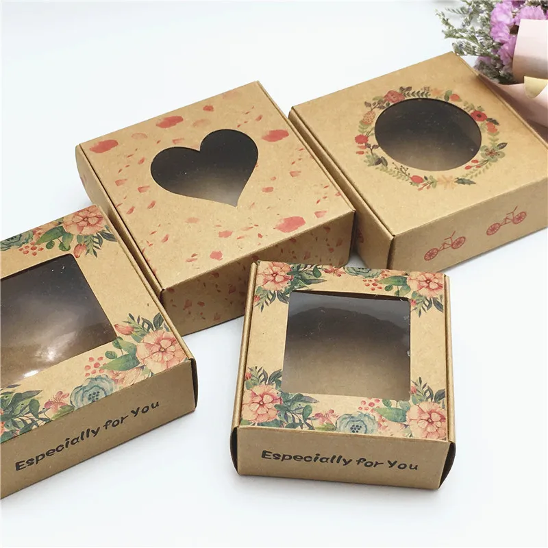 

500 шт. коричневая подарочная упаковочная коробка из крафт-бумаги, свадебные конфеты, поделки, торт, подарочные коробки для мыла ручной работ...