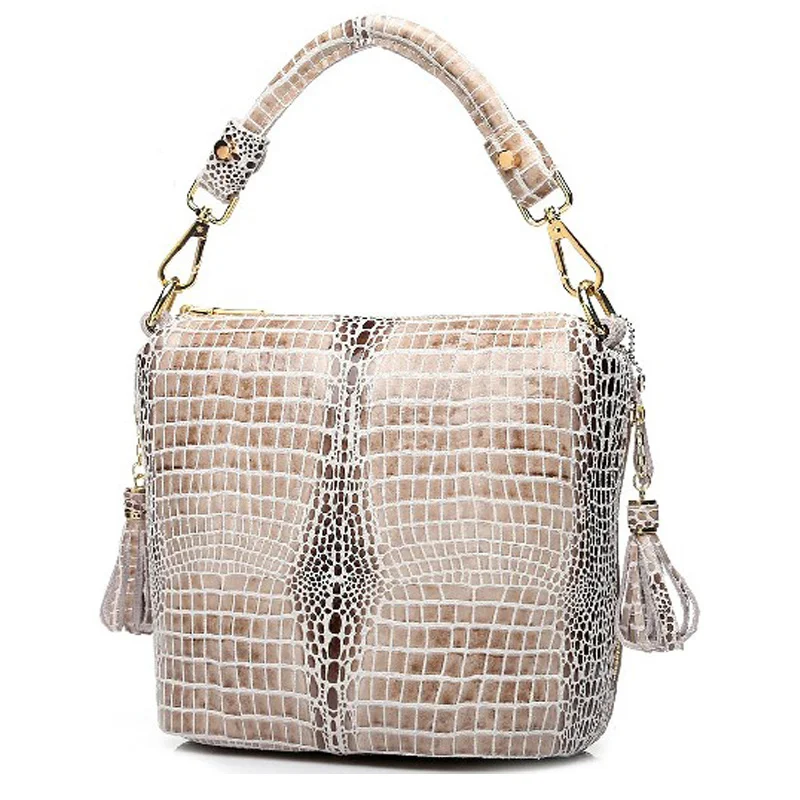 

Designer Shiny Graceful Crocodile Grain Women's 100% Genuine Leather Embossed Cross Body Handbags