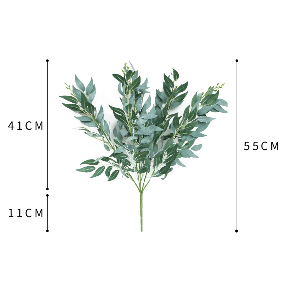 Искусственная ивовая веточка 5 ветвей акриловая плетеная модная зеленая для