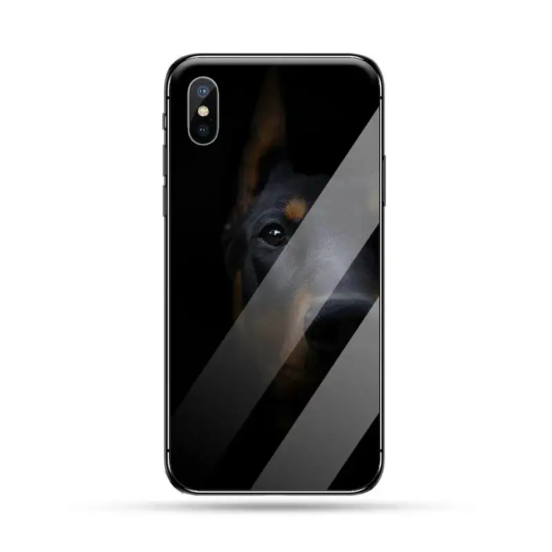 

Doberman animal dog Phone Case Tempered glass For iphone 6 6S 7 8 plus X XS XR 11 12 PRO MAX Mini