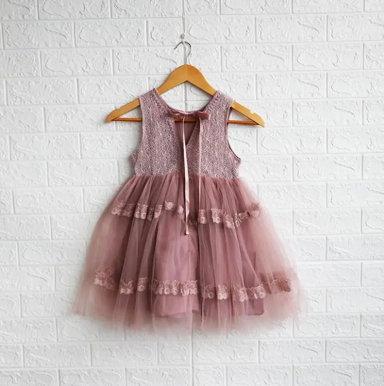2019 летние бутиковые кружевные сетчатые платья для девочек принцессы детское
