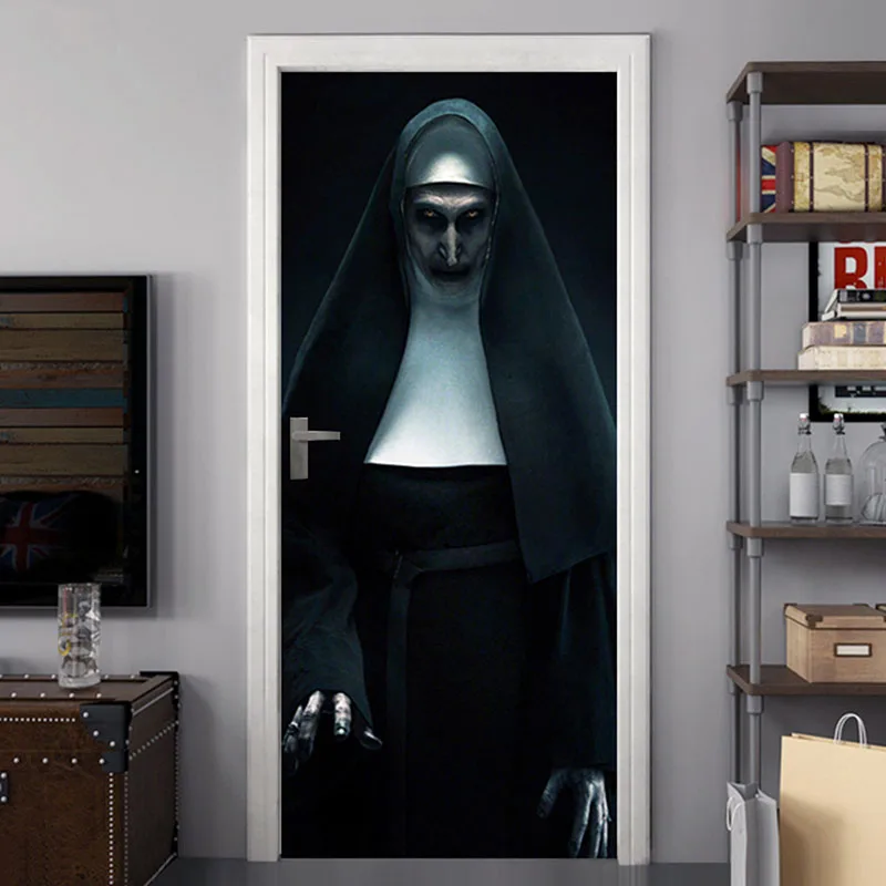 Наклейка на дверь для Хэллоуина страшная мрачная жнец ворота ужас смерти