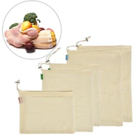 reusable produce bags cotton home kitchen fruit and vegetable storage mesh bags with drawstring machine washable eco friendly