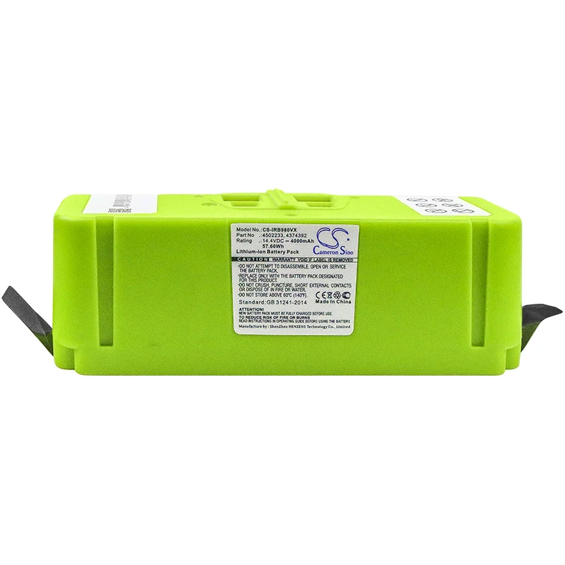 

Cameron Sino 4000mAh Battery For iRobot Roomba 614/615/640/652/665/670/671/675/677/680/681/690/691 /695/696/801/805/850/860,etc