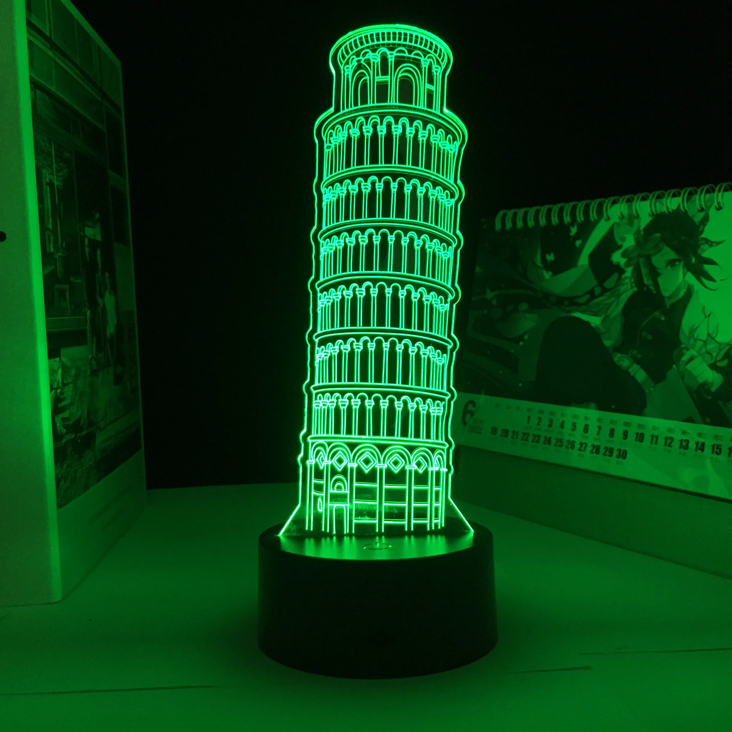 

Leaning Tower Of Pisa Model 3D LED Lights New Unique Creative Remote Touch Touch Night Light Home Decorations Gift Lamp