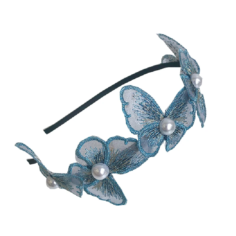 Ретро французский с повязкой на голову кружевным плетением Бабочка обручем для