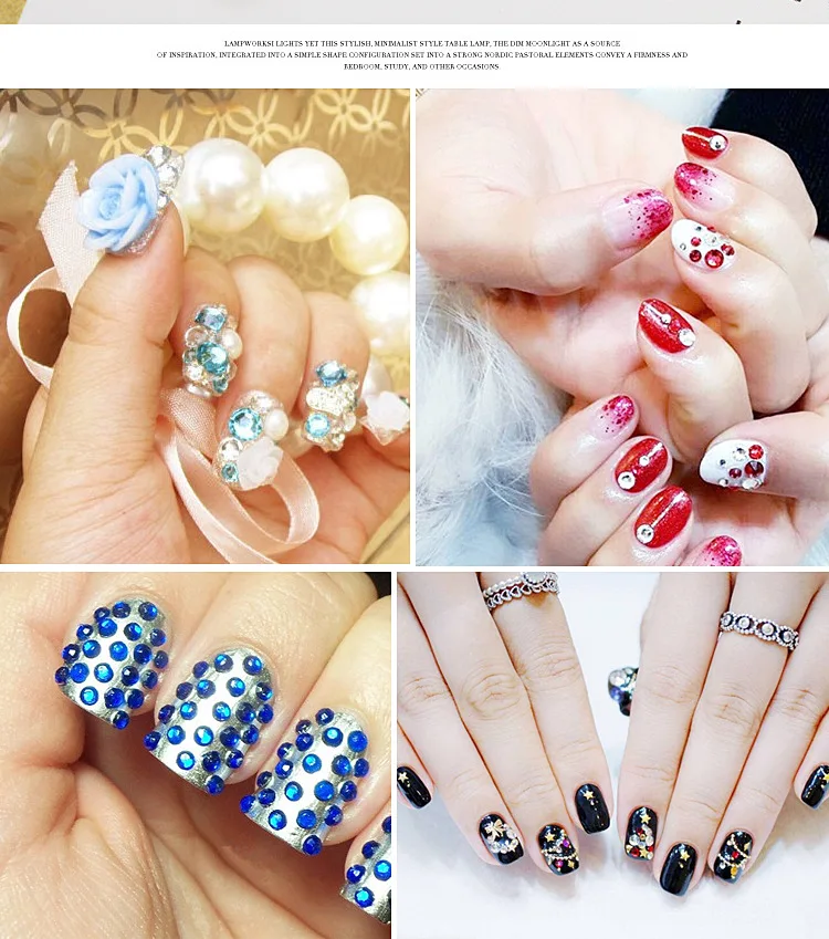 1 коробка Стразы для ногтей бриллианты камень микс гель кристаллы 3D дизайна