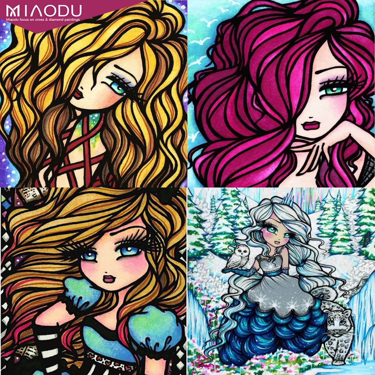 

5D Diamond Painting Kits Full Round Drill Abstract Art Character Animal Figure Circle Rhinestone Mosaic Embroidery Gift
