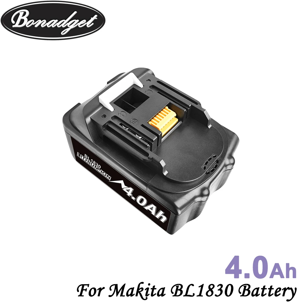 Аккумулятор Bonadget литий-ионный 18 в 3000 мАч 4000 6000 для Makita BL1830 BL1815 BL1860 BL1840 194205-3
