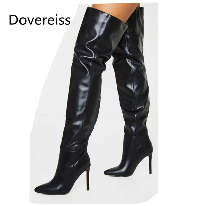 

Dovereiss Fashion Women's Shoes Winter Pointed Toe Stilettos Heels Sexy Elegant New Over the knee boots Concise 35-43