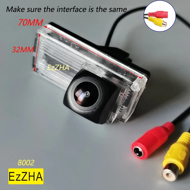 EzZHA-cámara de visión trasera de marcha atrás HD, ojo de pez, Monitor de aparcamiento impermeable, Reiz para Toyota Land Cruiser 120 Prado LC100 LC200
