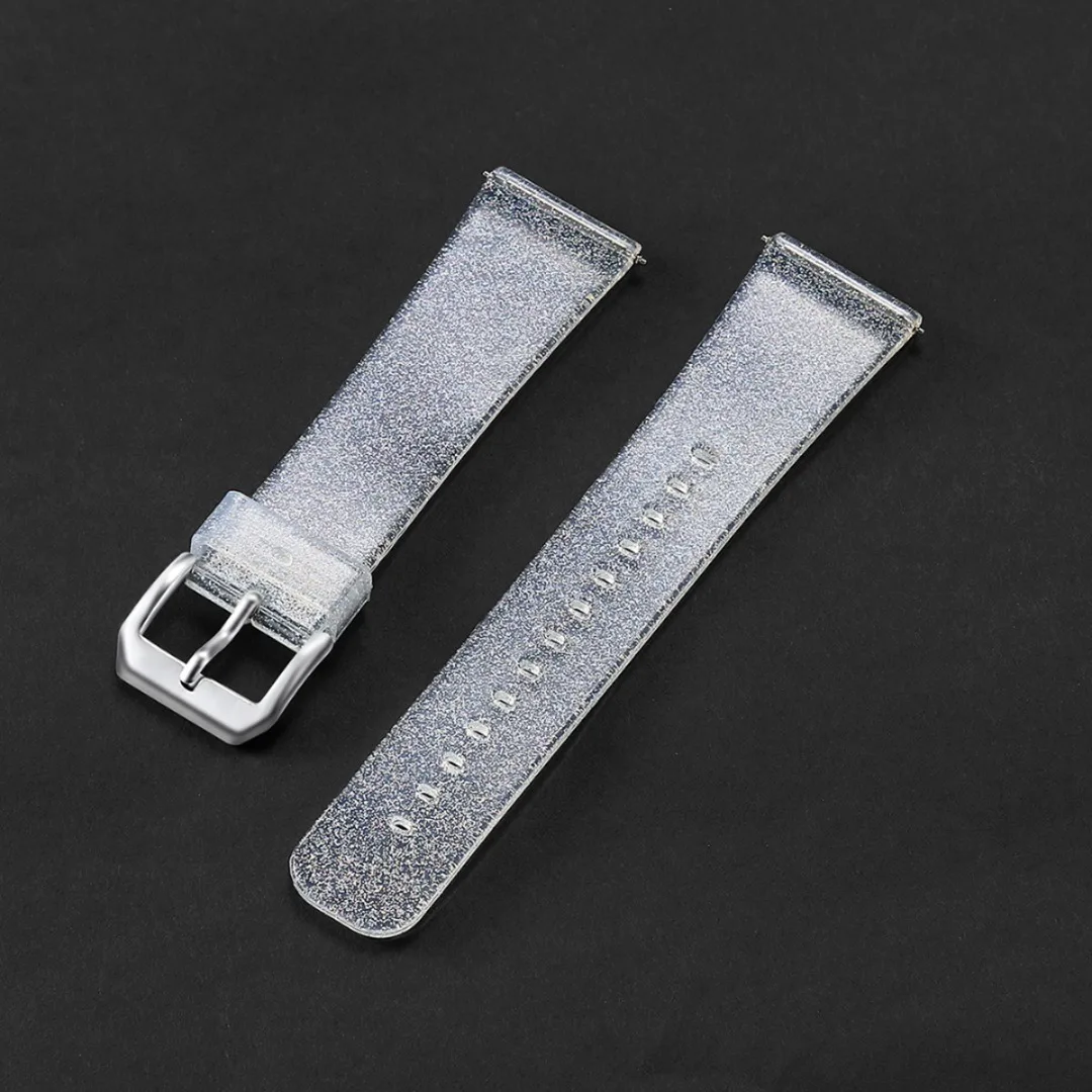 Ремешок силиконовый для смарт-часов Fitbit Versa Lite/Versa блестящий Регулируемый сменный