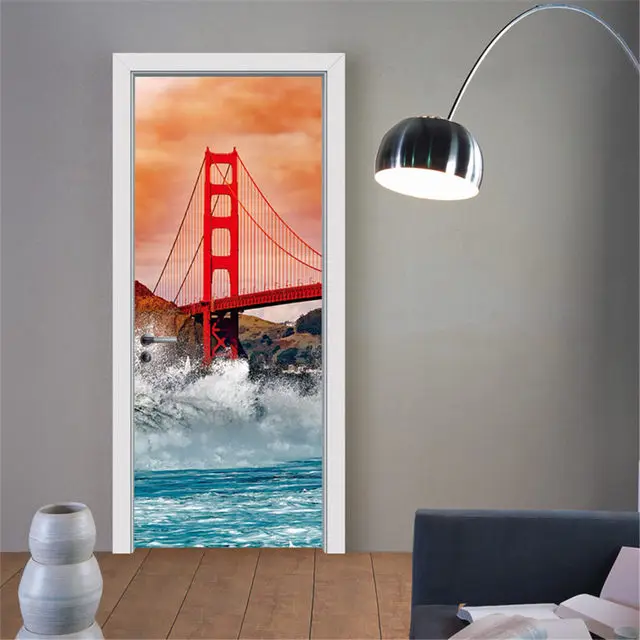 

Настенные наклейки «сделай сам», креативные ПВХ обои, дверные наклейки, самоклеящийся принт для обновления искусства, пейзаж, картина, дома...