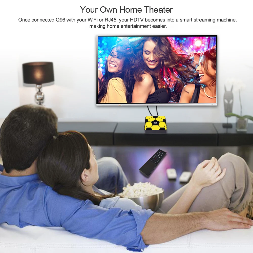 Приставка Смарт ТВ Q96 Android 9 0 четырехъядерный процессор RK3229 UHD 4K медиаплеер 2 ГБ/16
