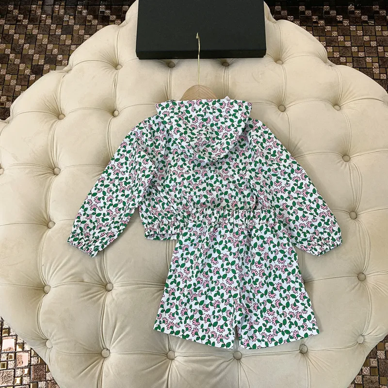 

High-end children's clothing 2021 summer new girls European and American style long-sleeved jacket suit pants two-piece suit