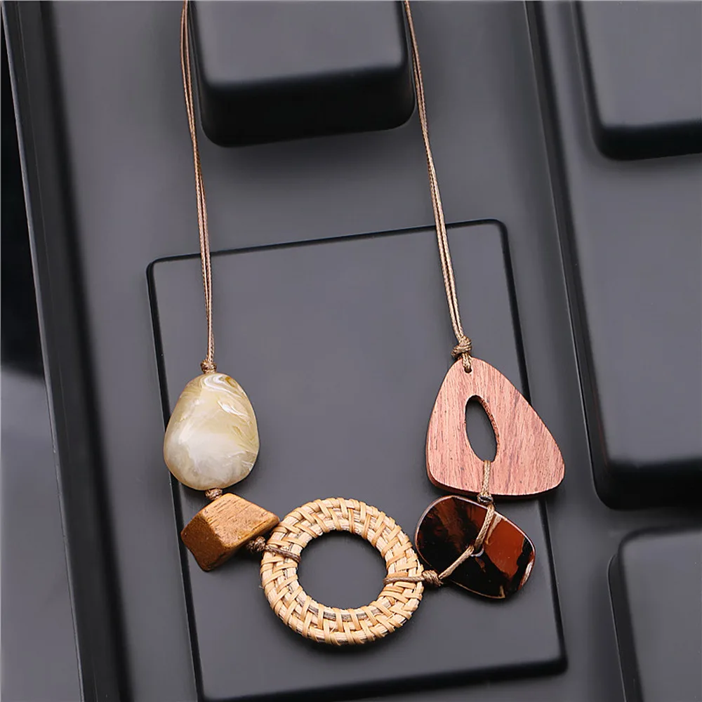 Акция Винтажное колье из искусственной смолы длинное веревочное ожерелье