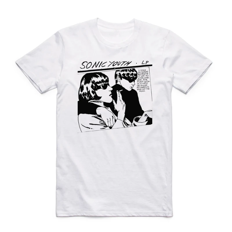 Asian Size Printing Sonic Youth T-shirt Summer Casual O-Neck Short Sleeve Punk Rock Band Tshirt HCP4381 | Мужская одежда