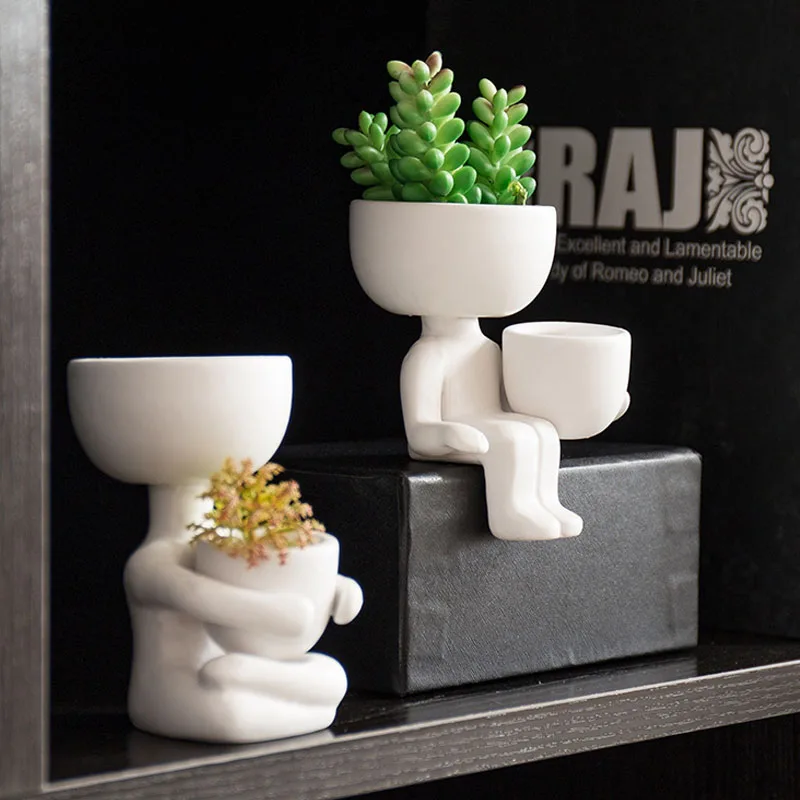 Strongwell Скандинавская Керамическая кукла маленький цветочный горшок креативная