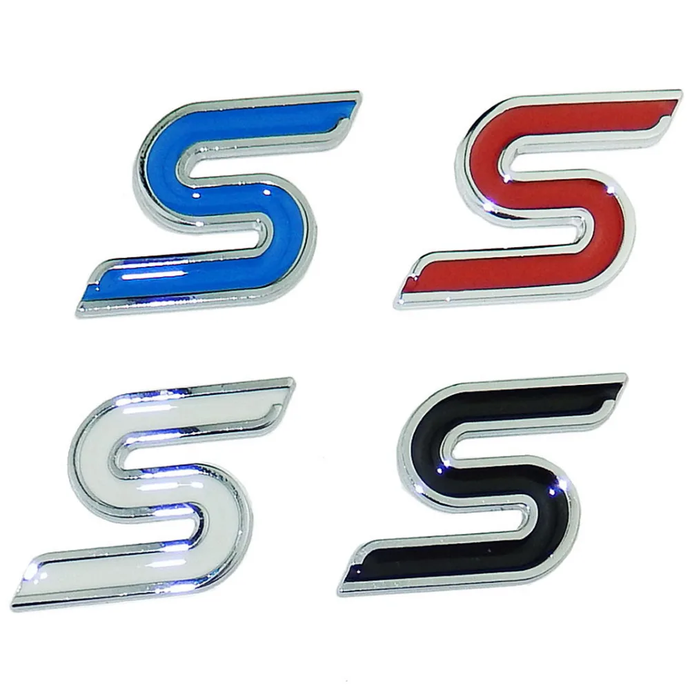 S хромированная металлическая эмблема на переднюю капот автомобиля решетка