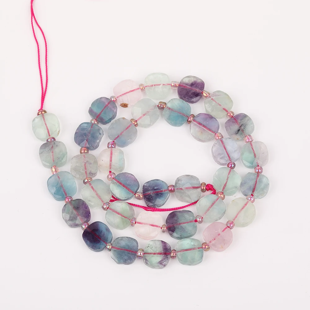 Натуральные радужные флюоритовые бусины 10 мм ожерелье с подвеской просверленные