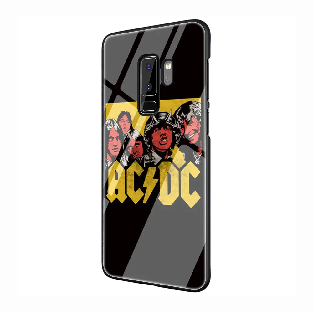 G3 ACDC рок-группы закаленное Стекло TPU черный чехол для Galaxy S7 край S8 S9 S10 Plus, Note 8, 9, 10, A10 20 30 40 50 60 70 - Цвет: G3